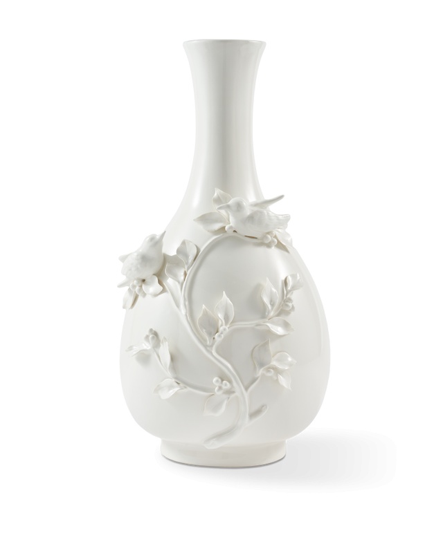 Vases Vaza alba din ceramica 60 cm 3D Birds Pols Potten