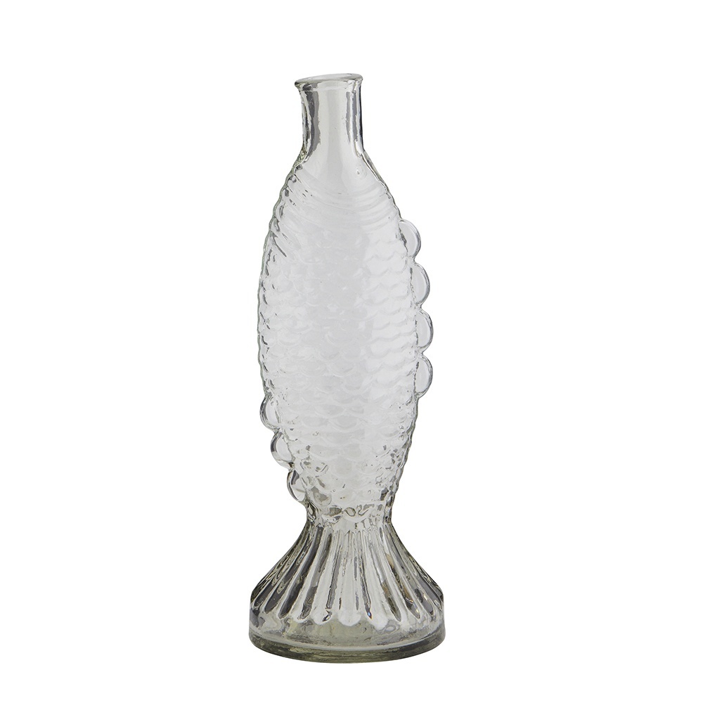 Vases Vaza transparenta din sticla 30 cm Fish Madam Stoltz