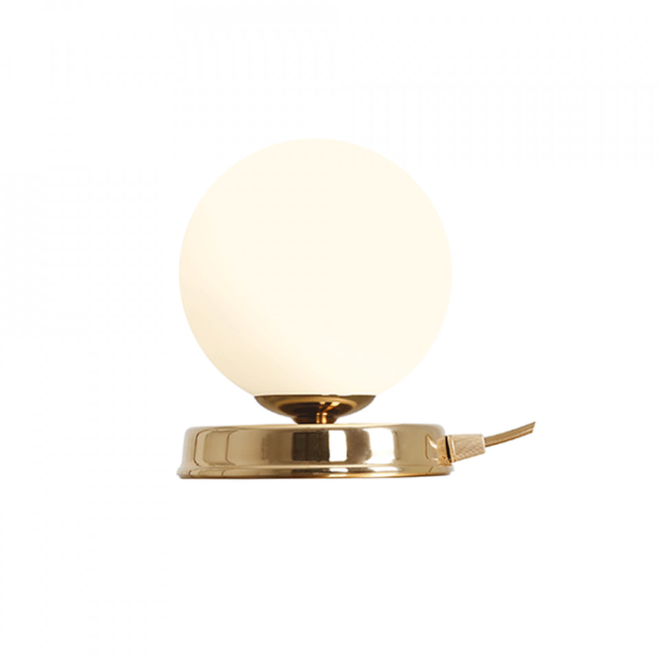 Quiet Object Veioza alba/aurie din sticla 23 cm Ball M Quiet Object