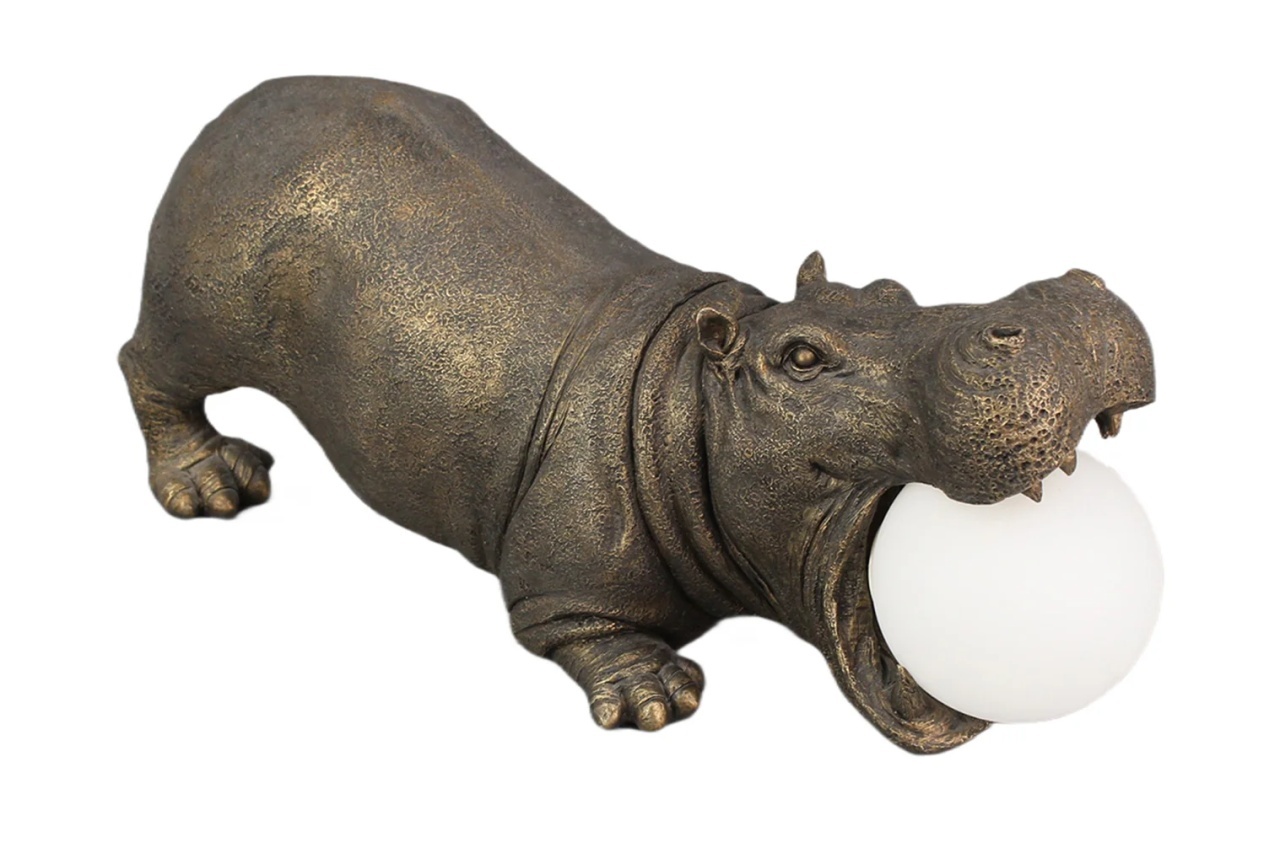 veioza Veioza aurie/neagra din fibre sintetice 45 cm Hippo The Home Collection