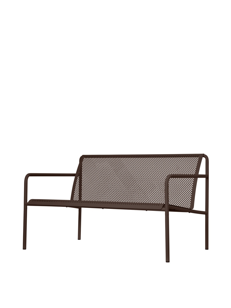 Outdoor Sofas Banca exterior maro ciocolata din metal 131 cm Dapple Ferm Living