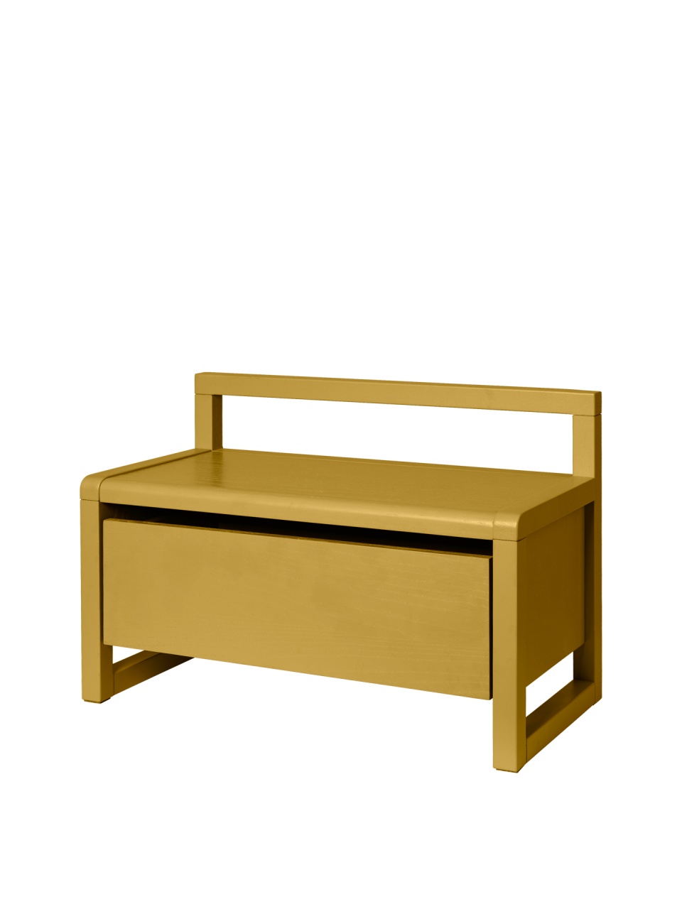 Chairs Bancheta pentru copii galbena din lemn 60 cm Little Architect Ferm Living