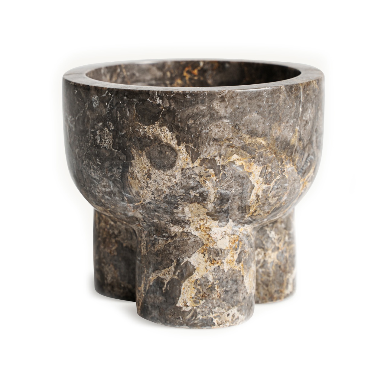 marmura granit travertin.preturi de fabrica Bol decorativ maro din marmura 14 cm Centerpiece Vical Home