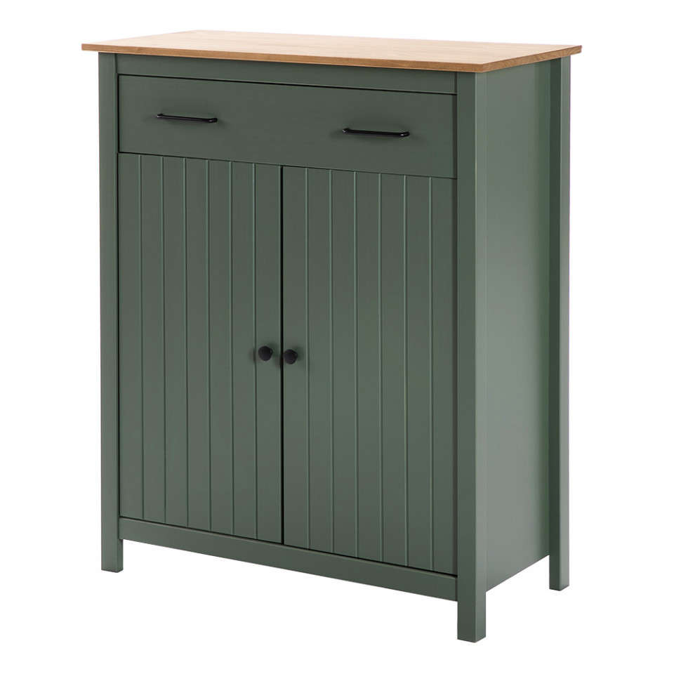 Buffets & Sideboards Bufet inferior verde/maro din lemn 90 cm Miranda Quiet Object