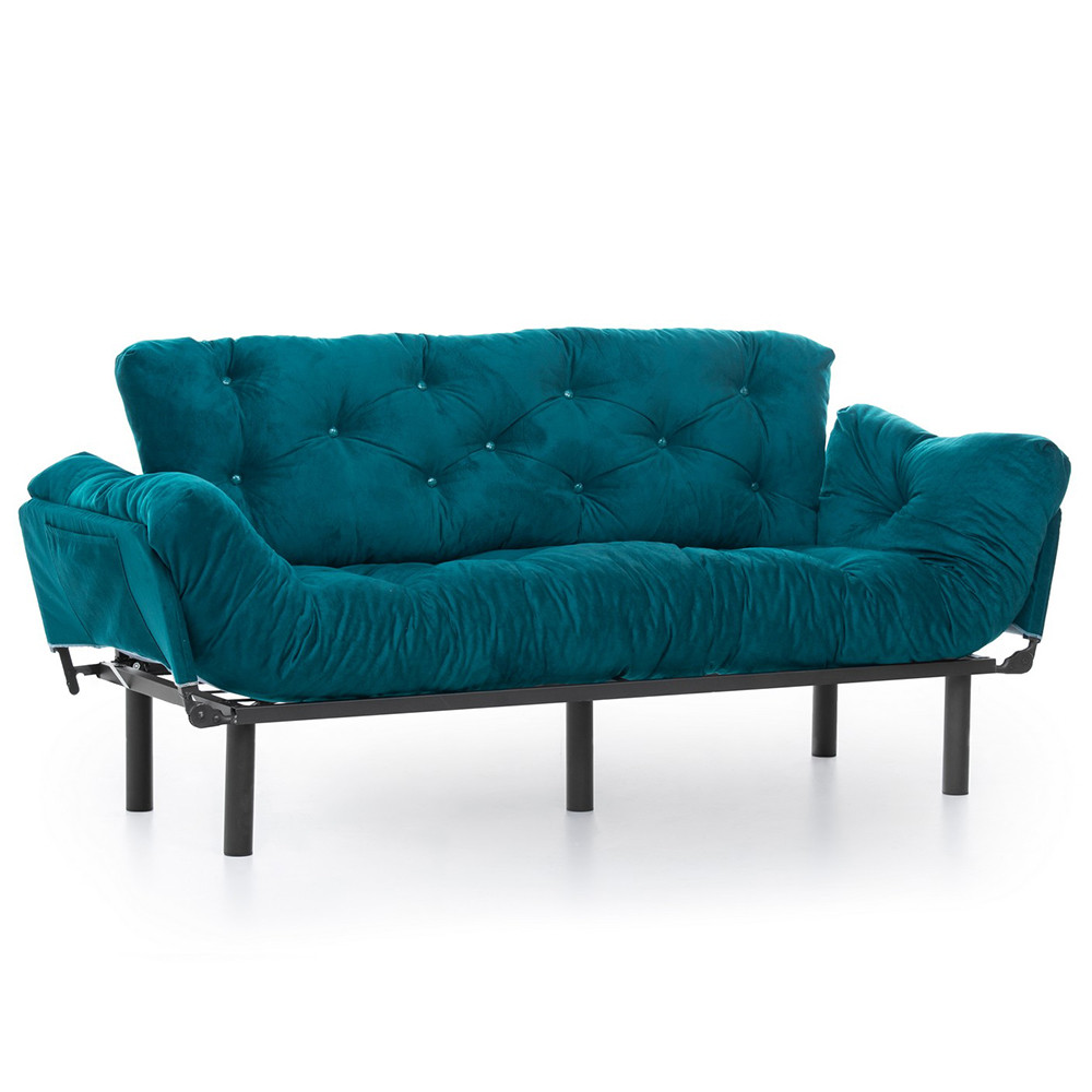 Sofas Canapea albastru petrol din textil pentru 3 persoane Nitta The Home Collection