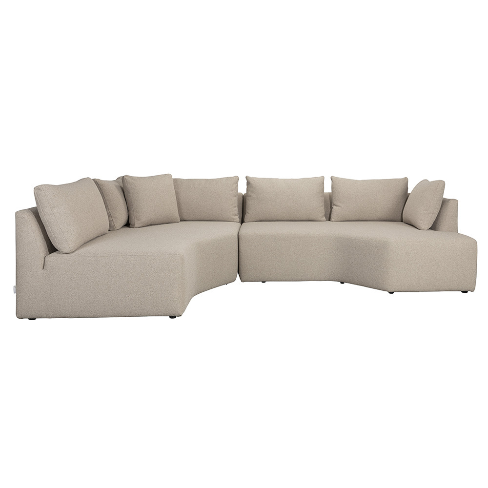 Sofas Canapea cu colt maro cappuccino din textil 301 cm Prosper Left Zuiver