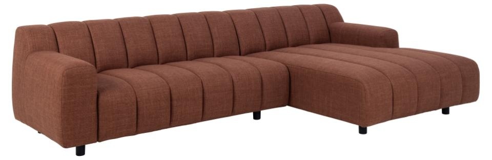 Quiet Object Canapea cu colt maro teracota din textil pentru 2.5 persoane Oakland Right Quiet Object