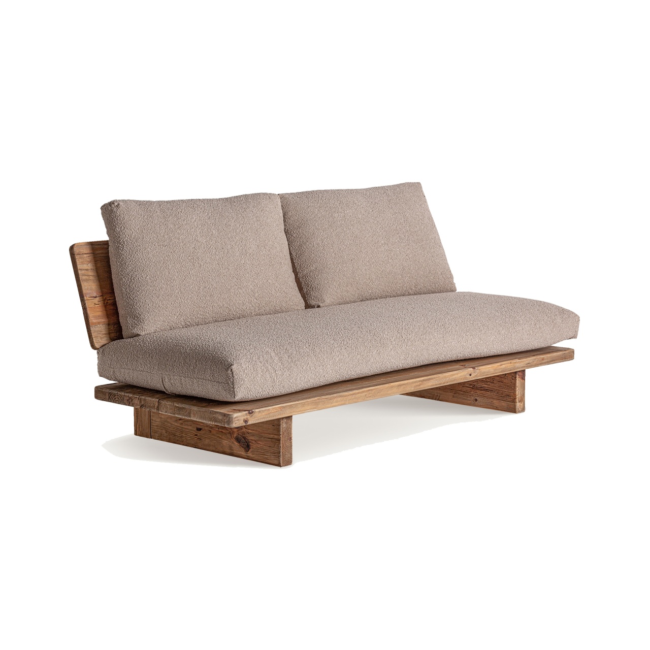 pavaje gradini Canapea exterior maro/crem din lemn pentru 3 persoane Givry Vical Home