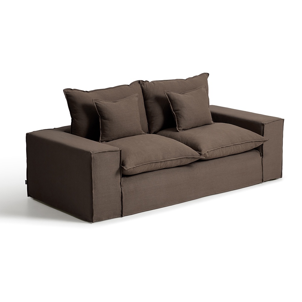 Sofas Canapea grej din textil pentru 2 persoane Anarela Kave Home