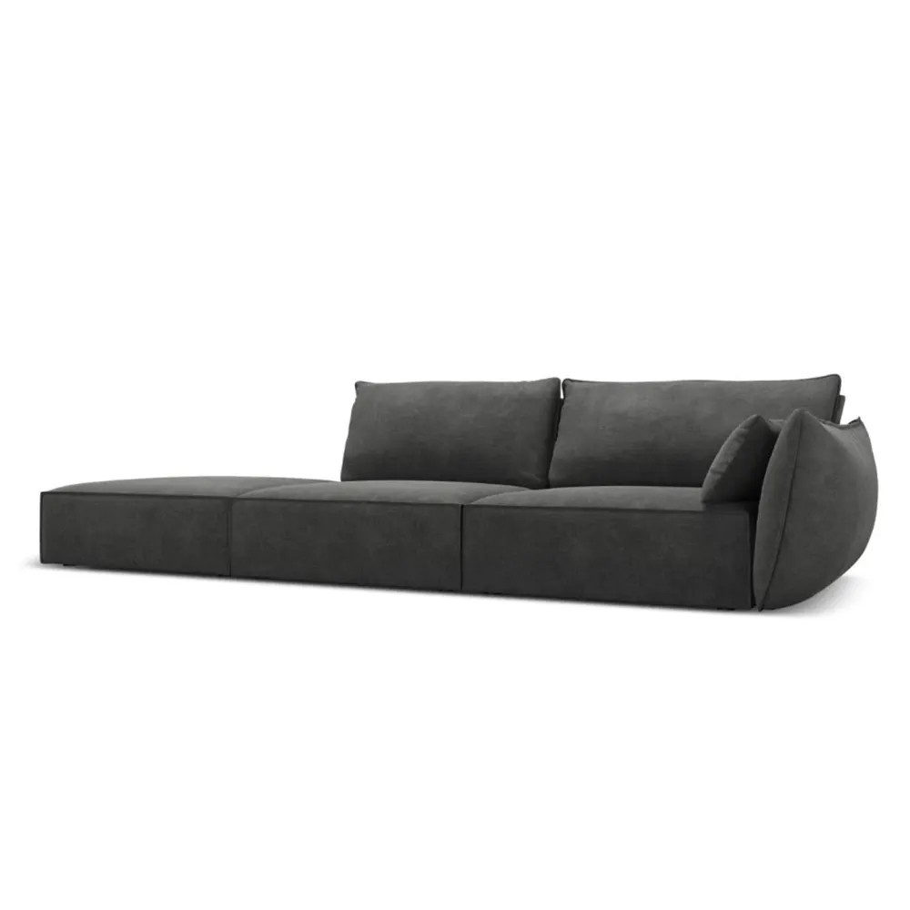 Canapea gri inchis din textil pentru 4 persoane Kaelle Right Micadoni