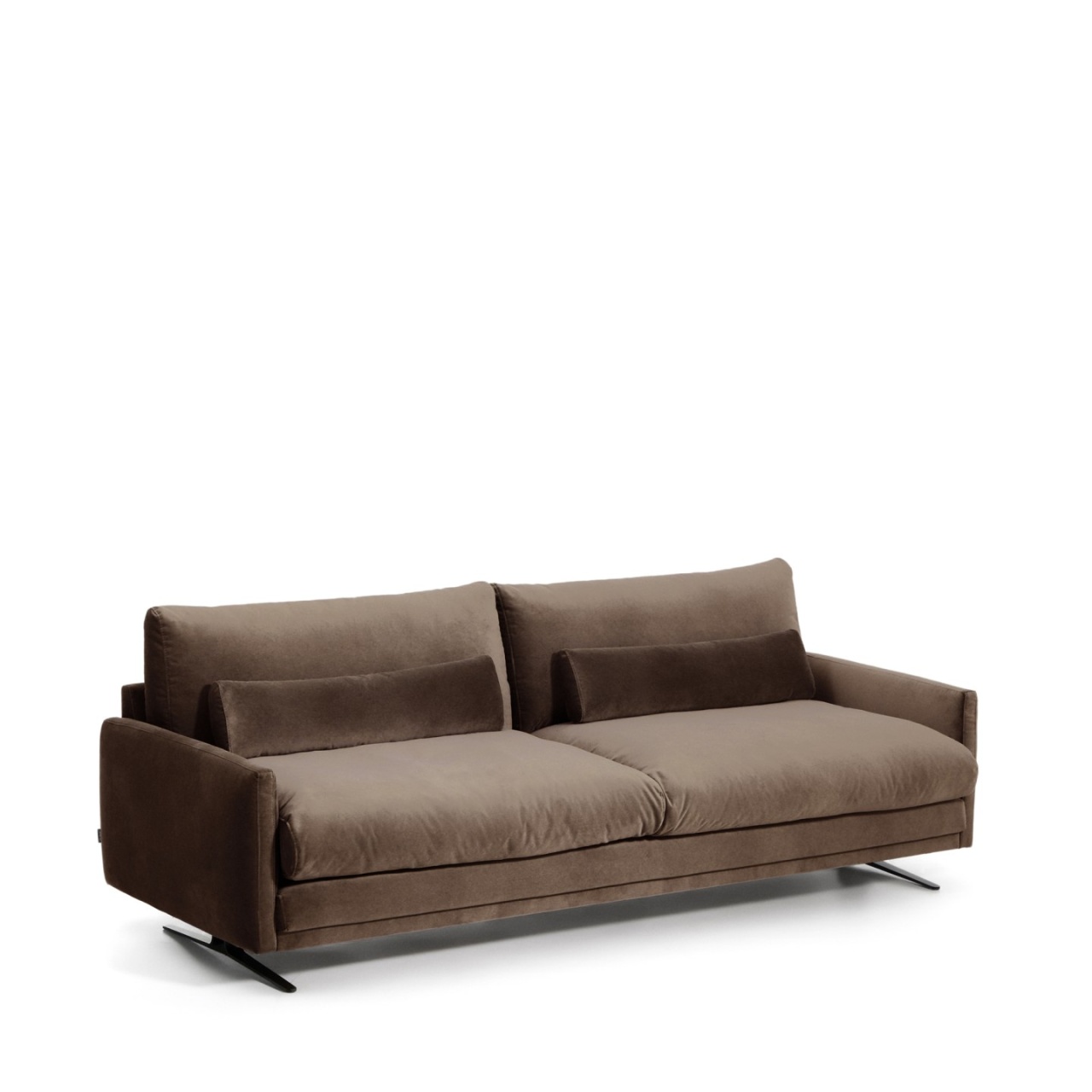 Sofas Canapea maro ciocolata din catifea pentru 3 persoane Veliro Kave Home