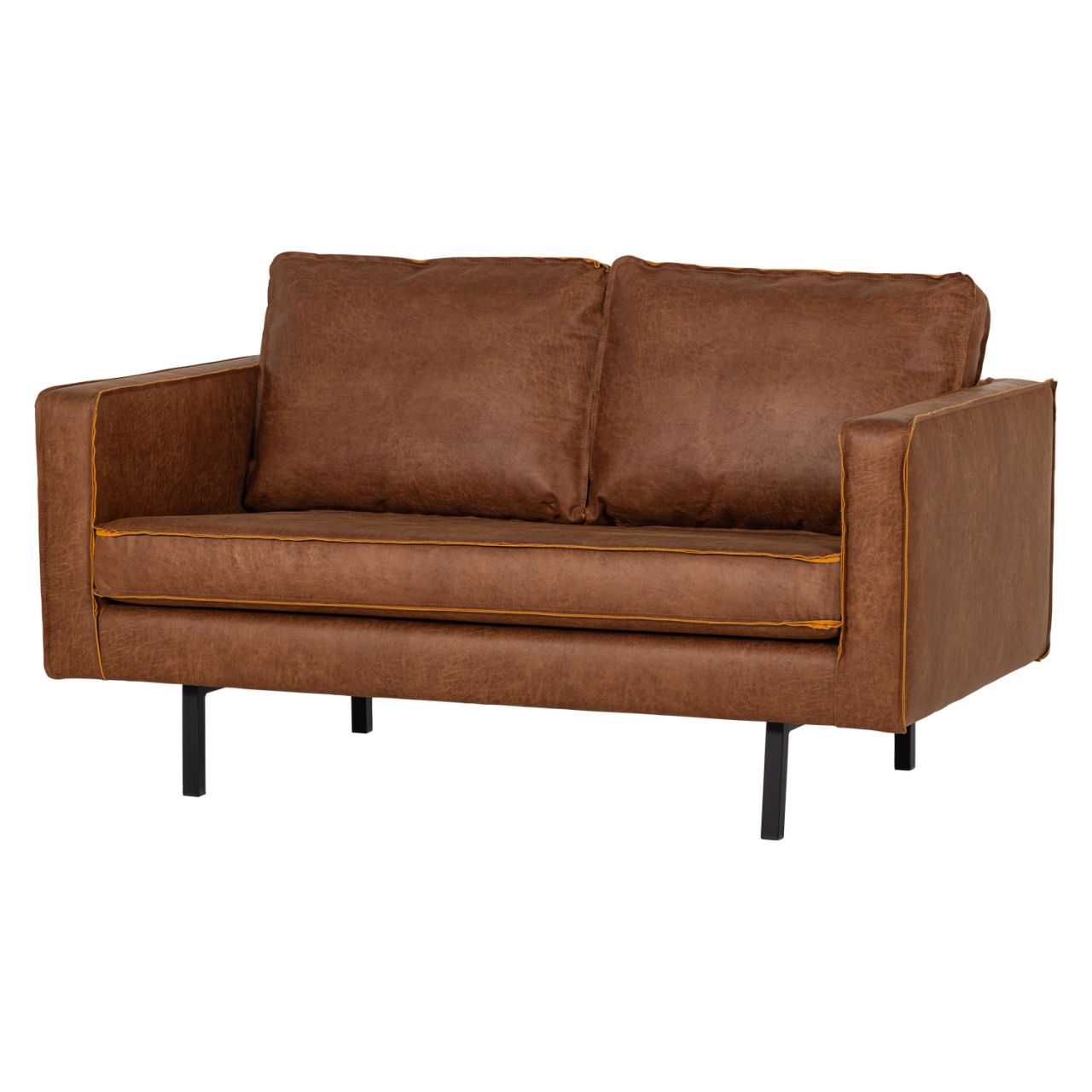 Sofas Canapea maro coniac din piele pentru 2 persoane Rodeo Woood