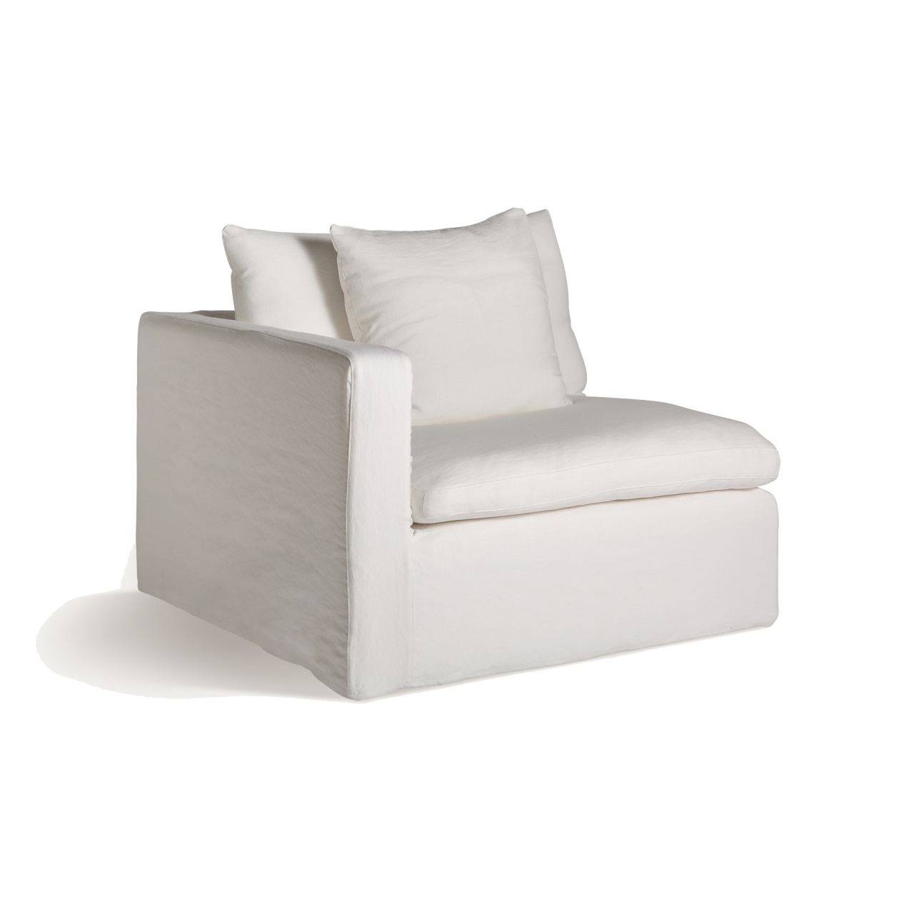 Sectional Sofa Units Canapea modulara alba din textil pentru 1 persoana Agde Left Vical Home