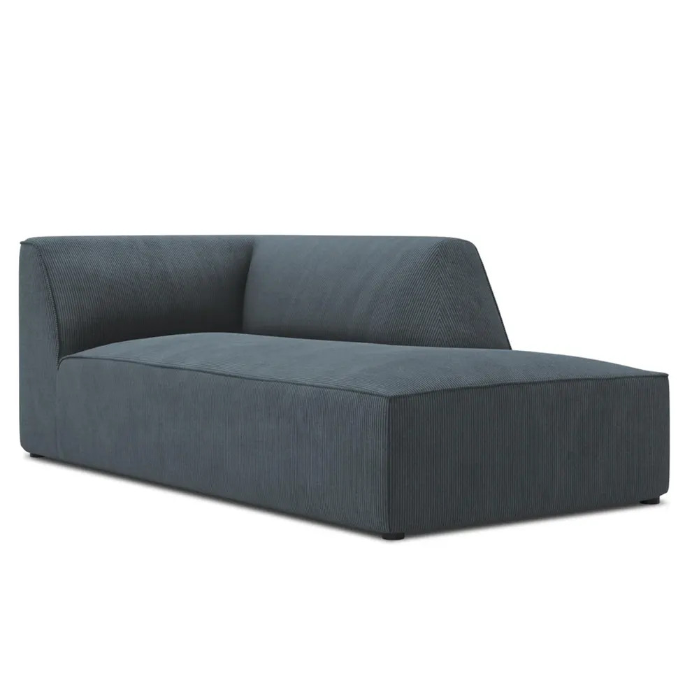 Canapea modulara albastra din textil pentru 2 persoane Ruby Corduroy L Right Micadoni