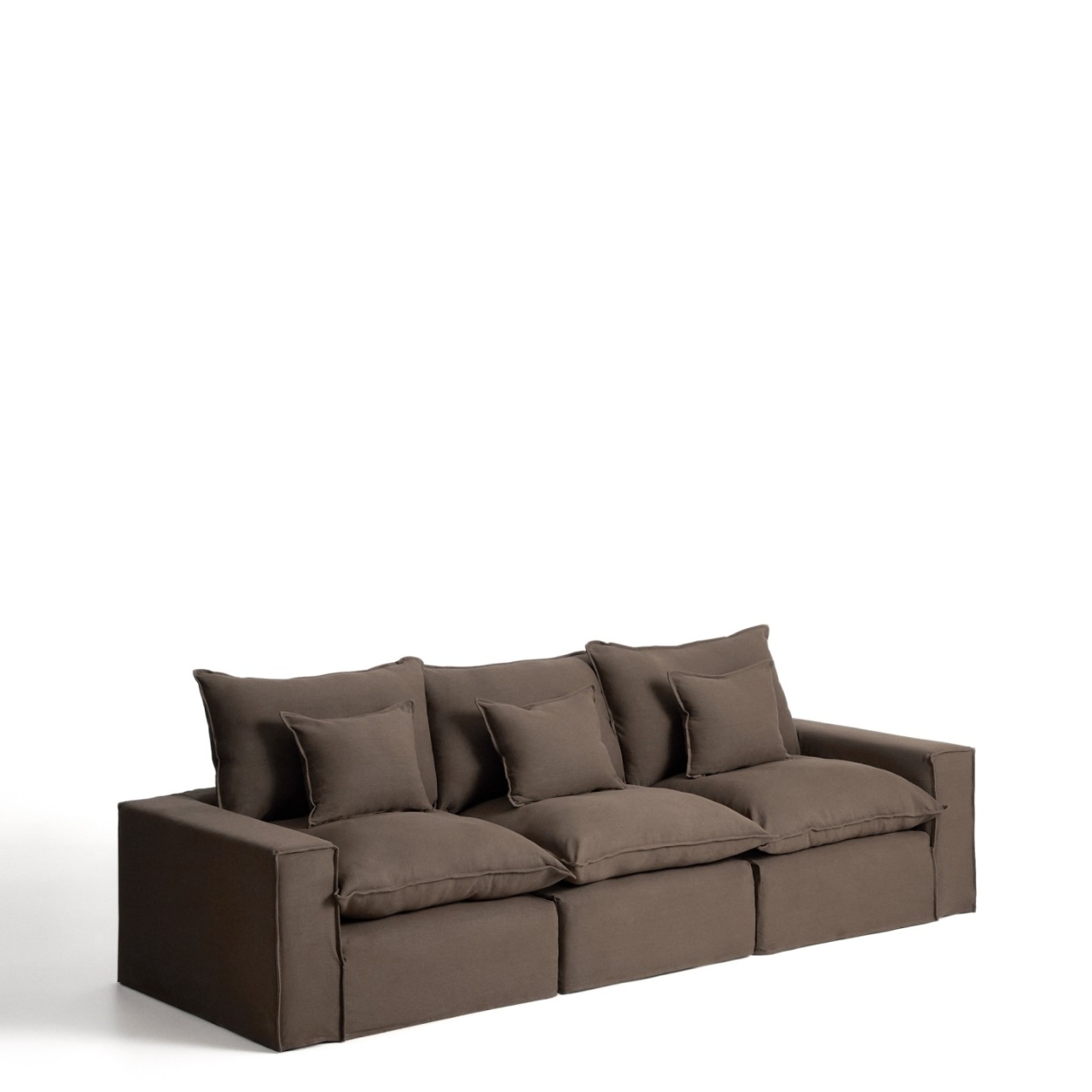 Sofas Canapea modulara grej din textil pentru 3 persoane Anarela L Kave Home