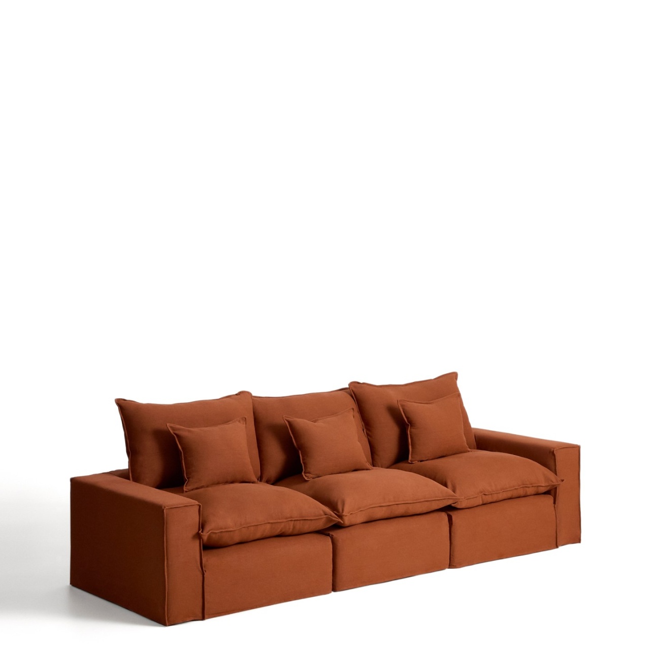Sofas Canapea modulara maro teracota din textil pentru 3 persoane Anarela L Kave Home