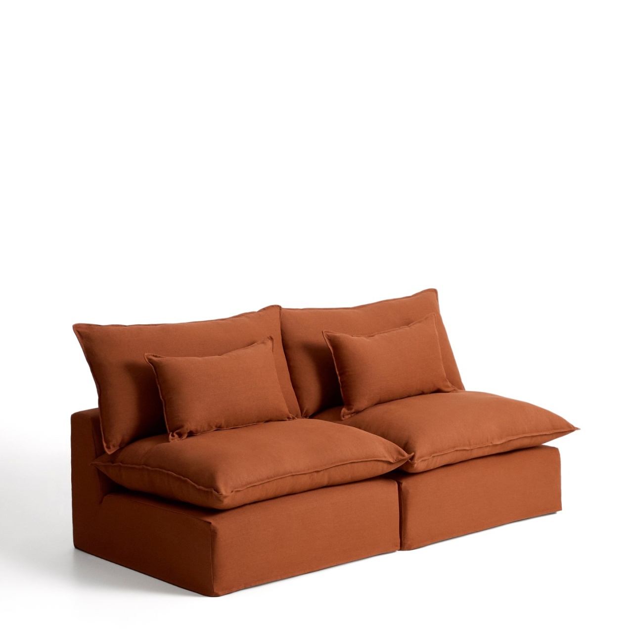 Sofas Canapea modulara maro teracota din textil pentru 3 persoane Anarela S Kave Home
