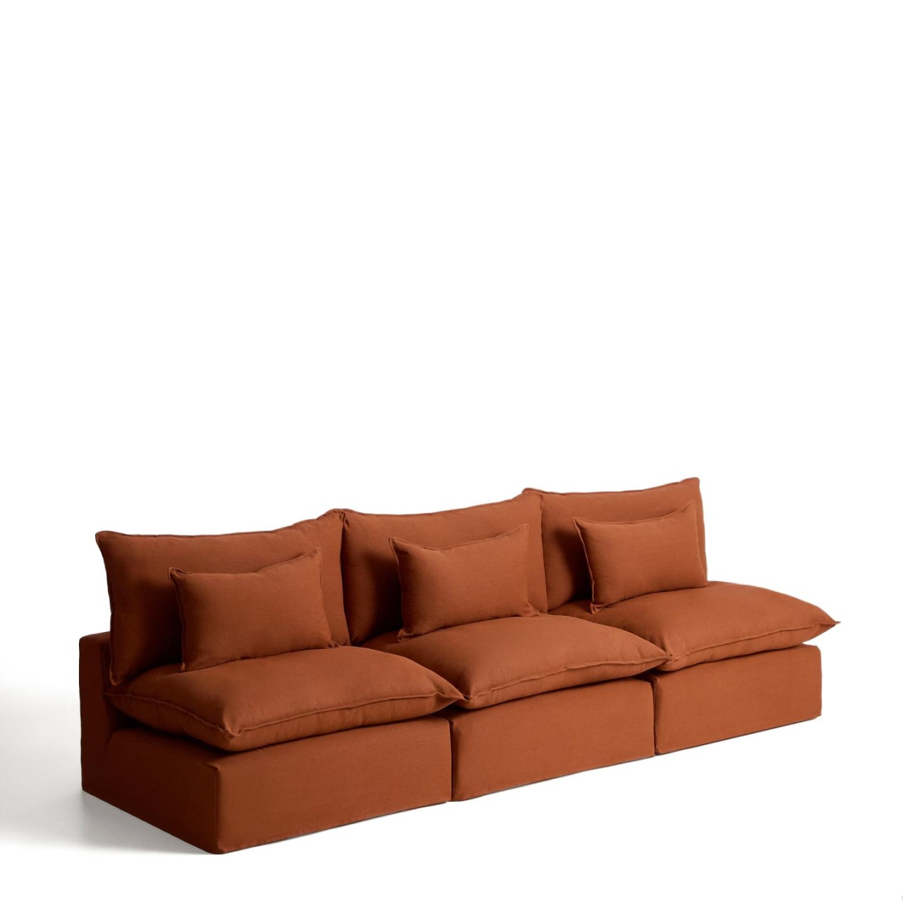 Sofas Canapea modulara maro teracota din textil pentru 5 persoane Anarela S Kave Home