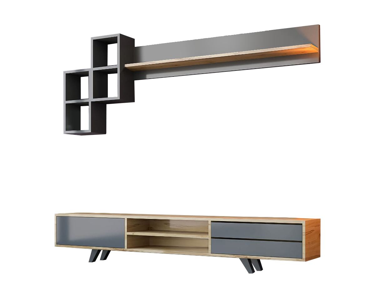 Entertainment Centers & TV Stands Comoda TV alba/gri antract 180 cm Aves The Home Collection