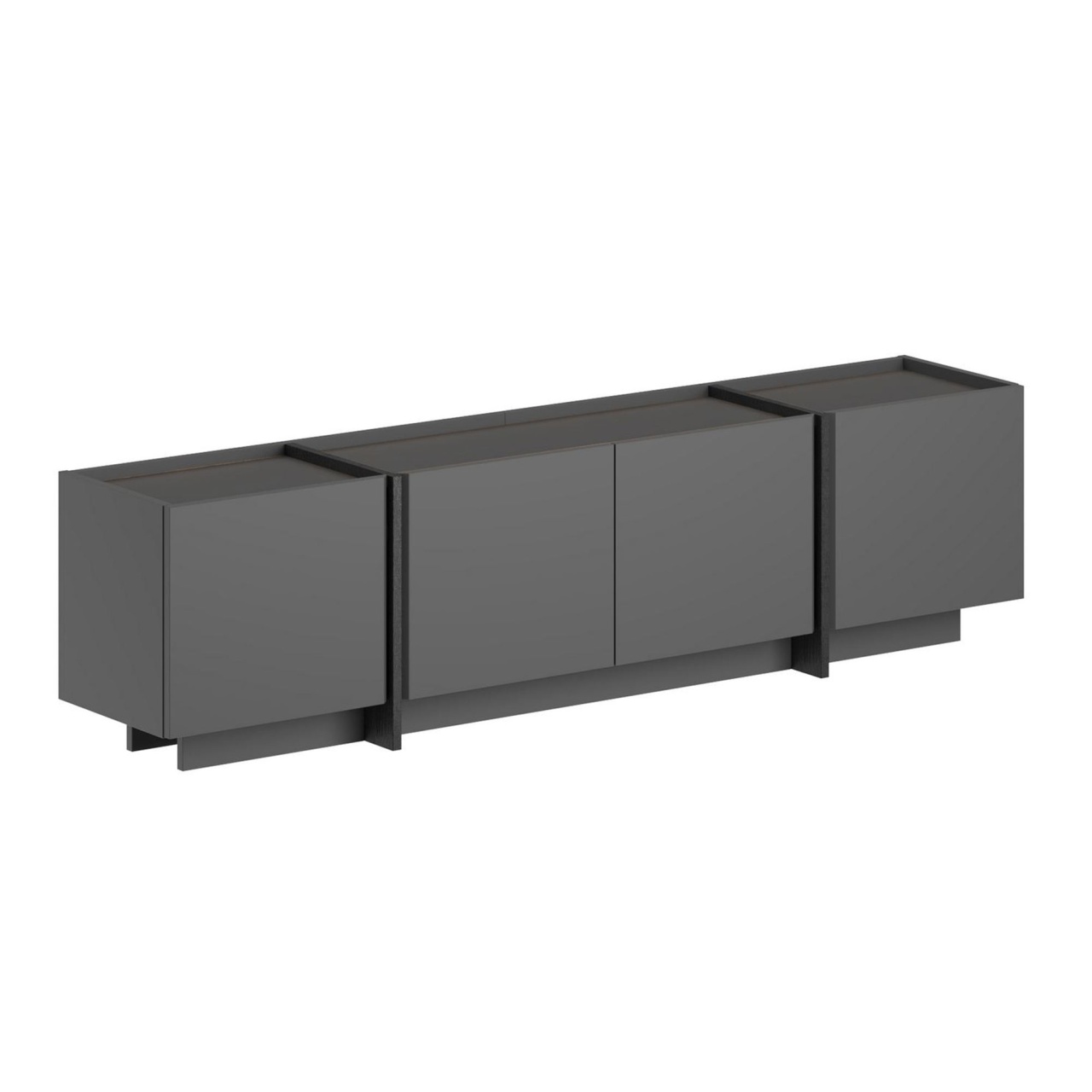 Entertainment Centers & TV Stands Comoda TV gri antracit/neagra 180 cm Lowen Nordure