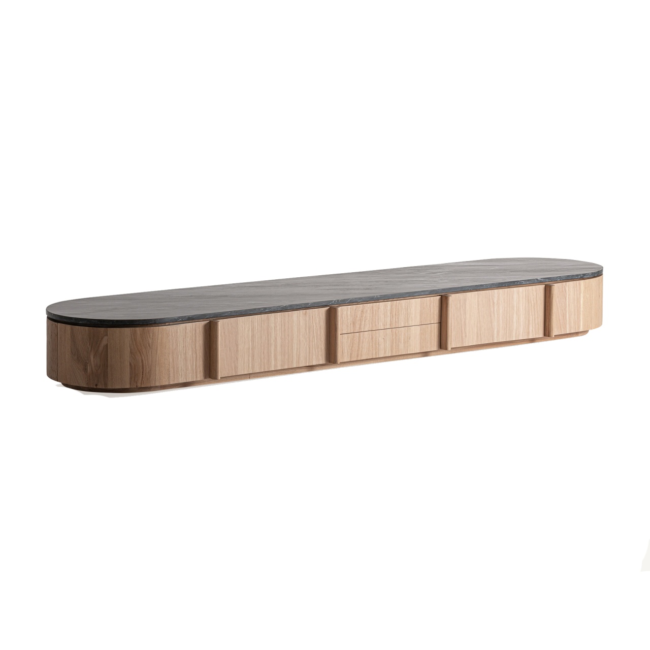 Entertainment Centers & TV Stands Comoda TV maro/neagra din lemn 240 cm Nara Vical Home