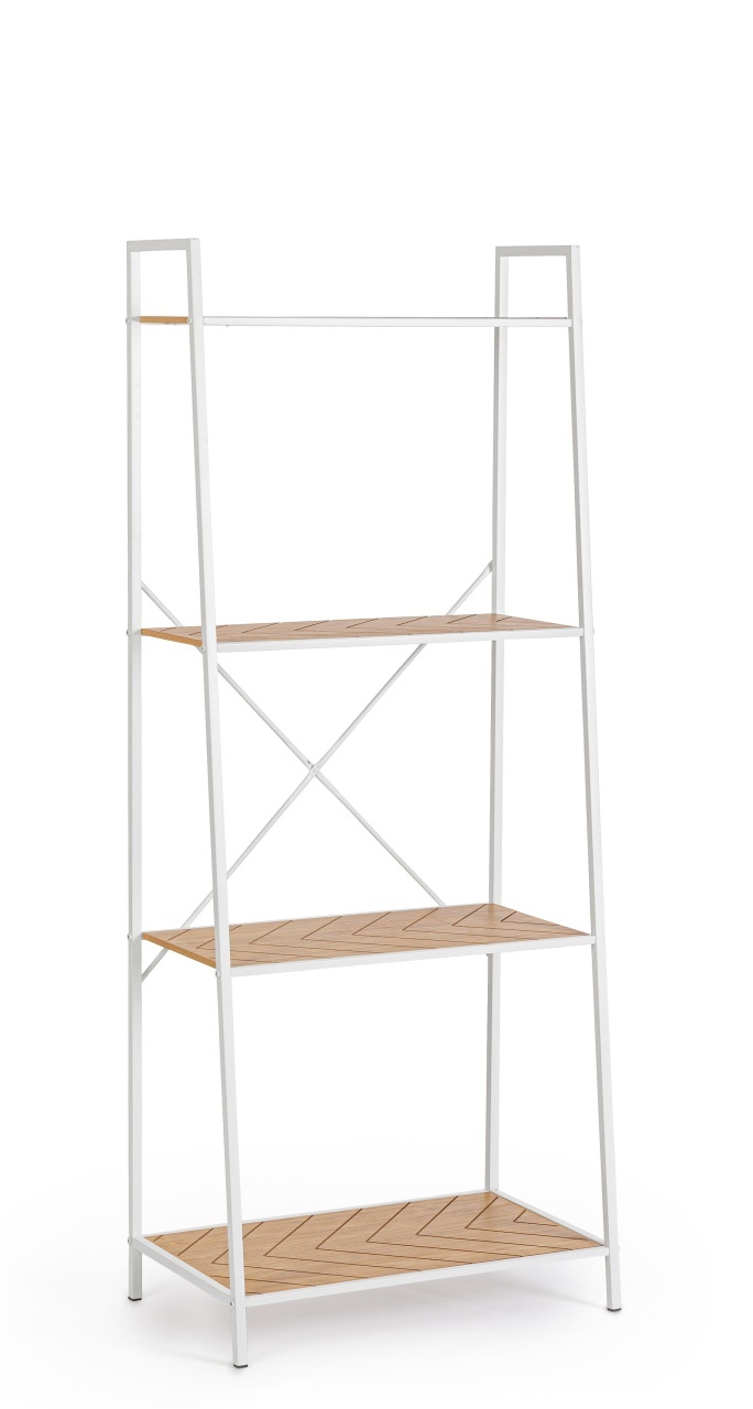 Shelving Etajera alba/maro din metal 150 cm Haldor Bizzotto