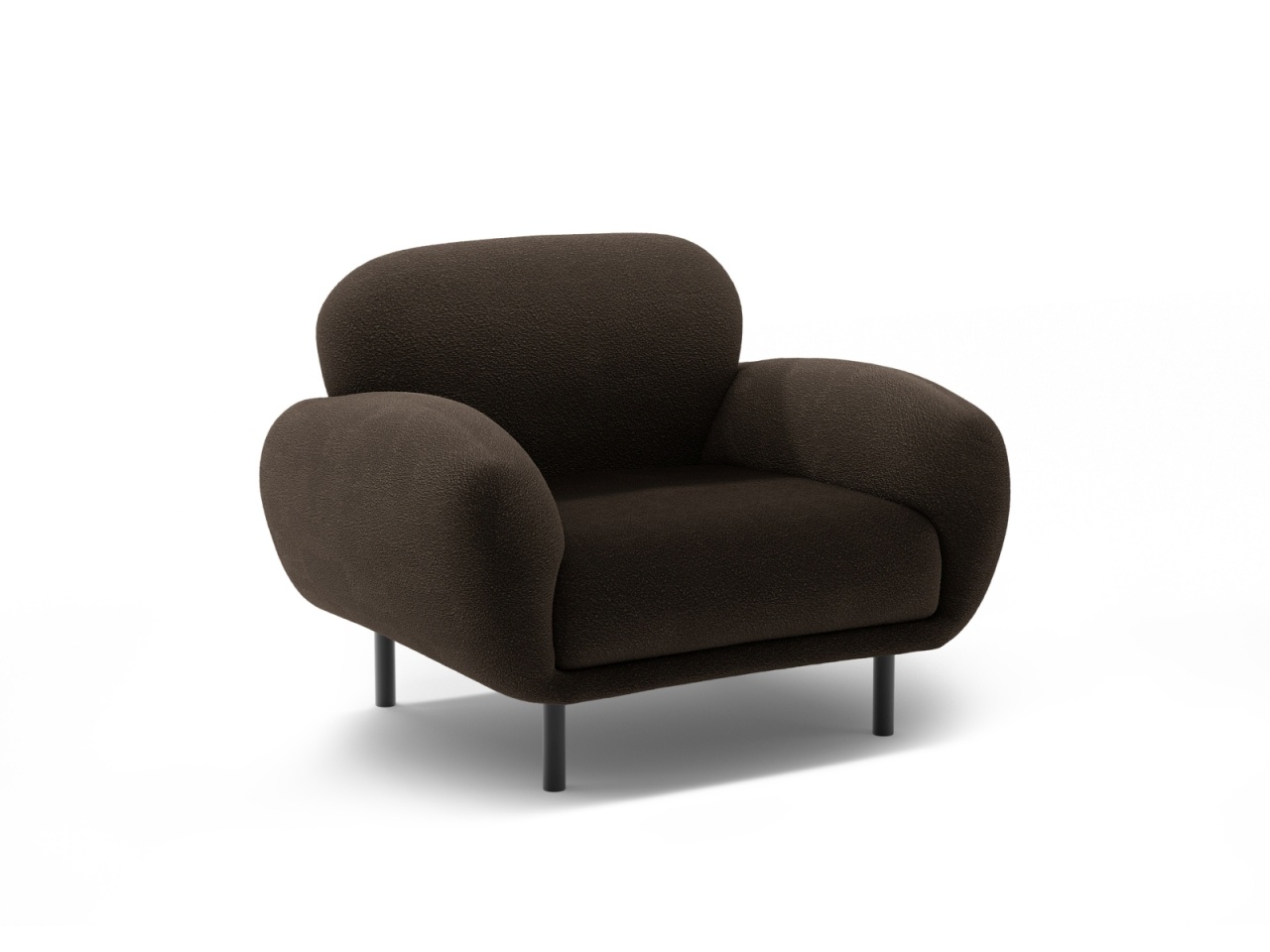 fotoliu Fotoliu maro din textil Poppy Boucle Micadoni