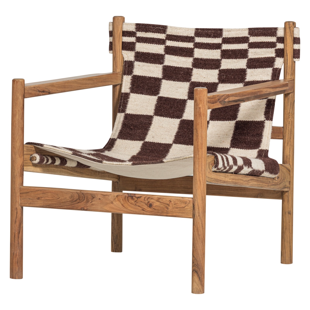 Chairs Fotoliu maro din textil Zano Woood