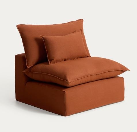 Sofas Fotoliu maro teracota din textil Anarela Kave Home