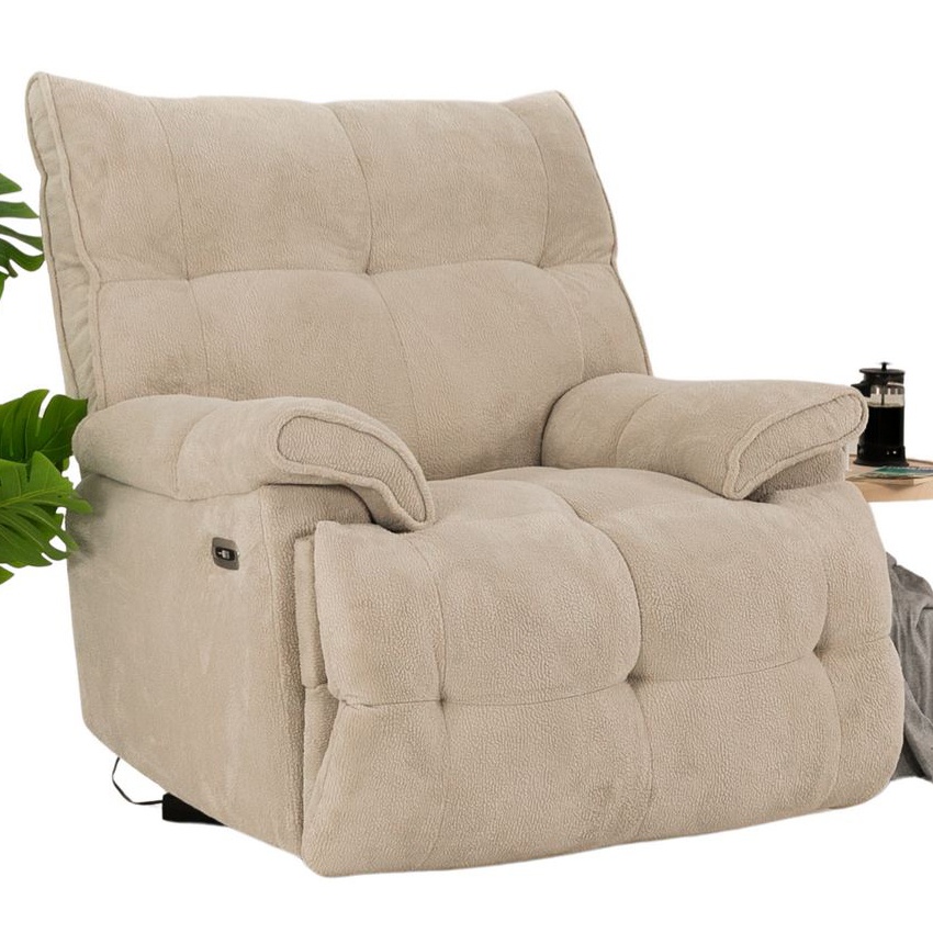 Chairs Fotoliu recliner crem din textil Soft Electric The Home Collection