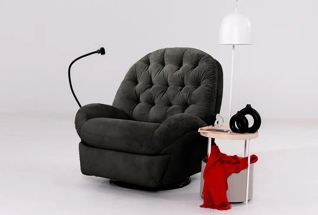 Chairs Fotoliu recliner negru din textil Dream Electric The Home Collection