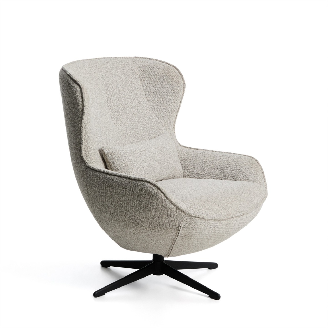 Chairs Fotoliu rotativ bej din textil Sorile Chenille Kave Home