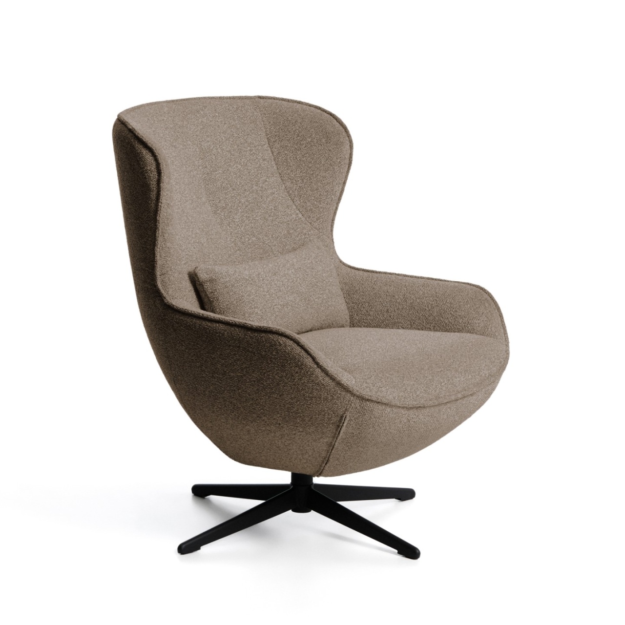 Chairs Fotoliu rotativ maro din textil Sorile Chenille Kave Home