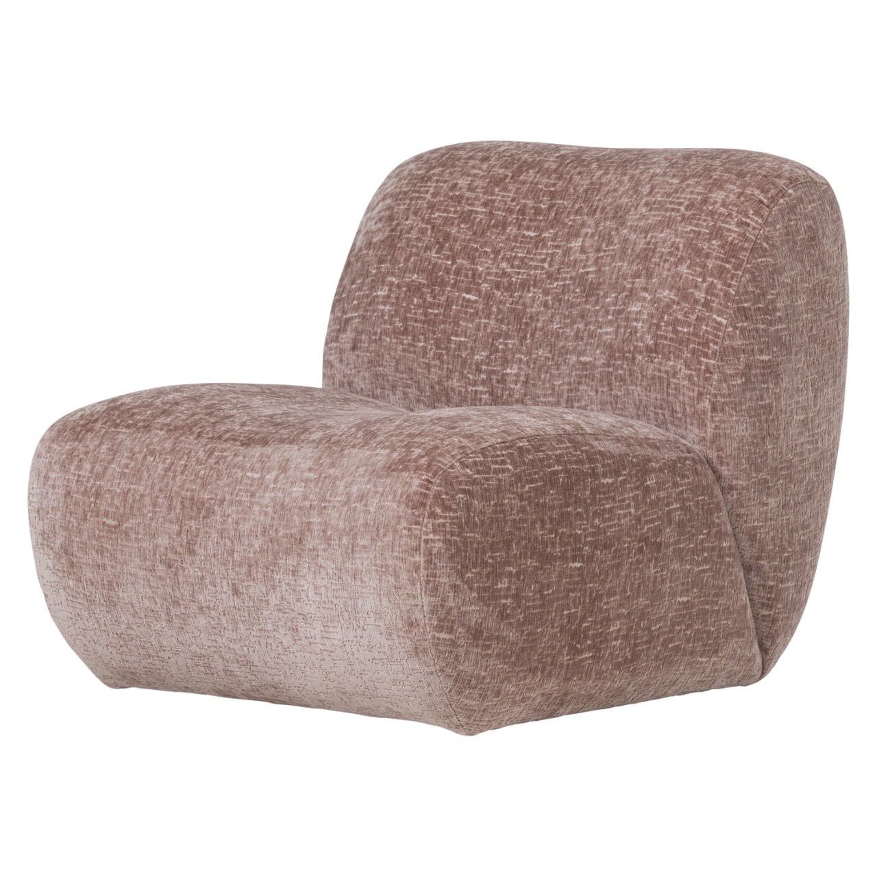 Chairs Fotoliu roz deschis din catifea Nomu Woood