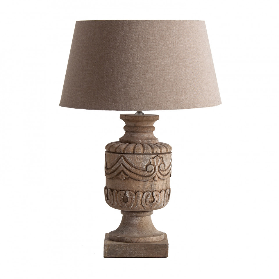 lustre rustice Lampadar maro/alb din textil 62 cm Kitimat Vical Home