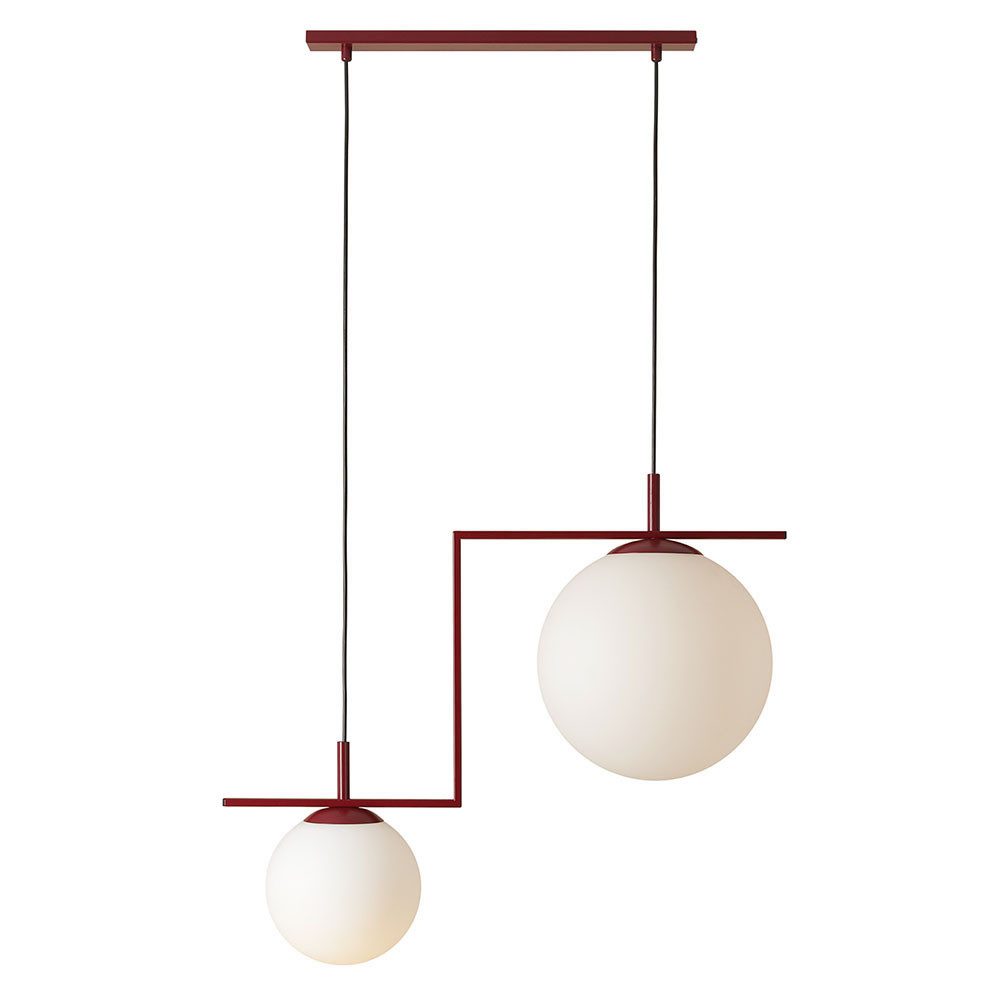 Quiet Object Lustra rosu vin/alba din sticla cu 2 becuri Zac Matt Quiet Object