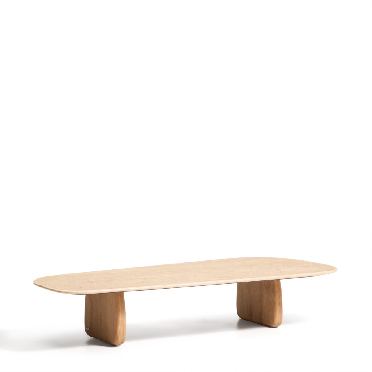 Coffee Tables Masa de cafea crem din piatra 65x147 cm Pirita Kave Home