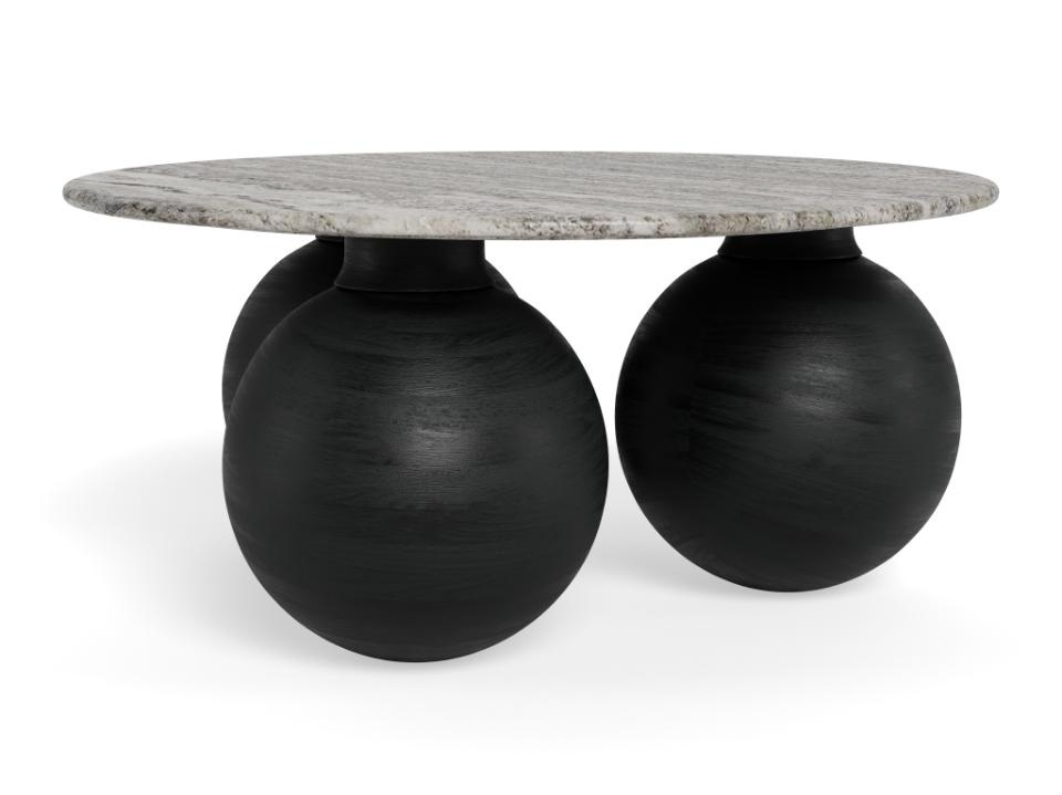 Coffee Tables Masa de cafea gri/neagra din marmura 95 cm Konya Actona Company