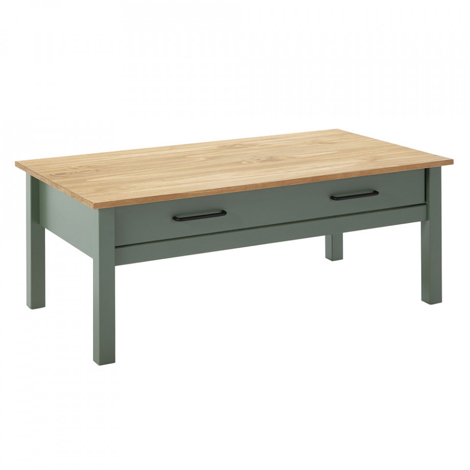 Coffee Tables Masa de cafea verde/maro din lemn 55x100 cm Miranda The Home Collection