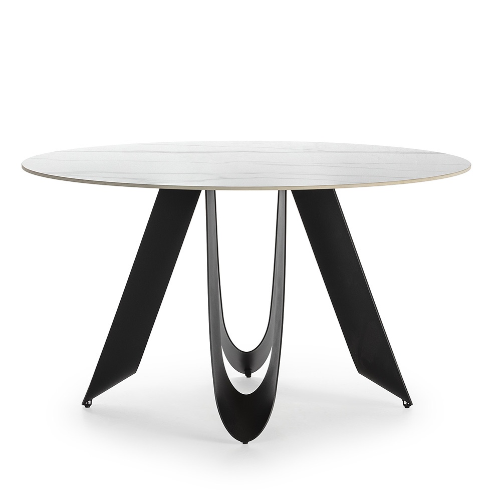 Quiet Object Masa dining alb/neagra din ceramica 135 cm Aila Quiet Object