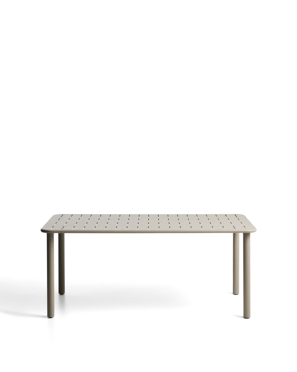 kave taburetes Masa dining exterior grej din metal 90x180 cm Brai Kave Home