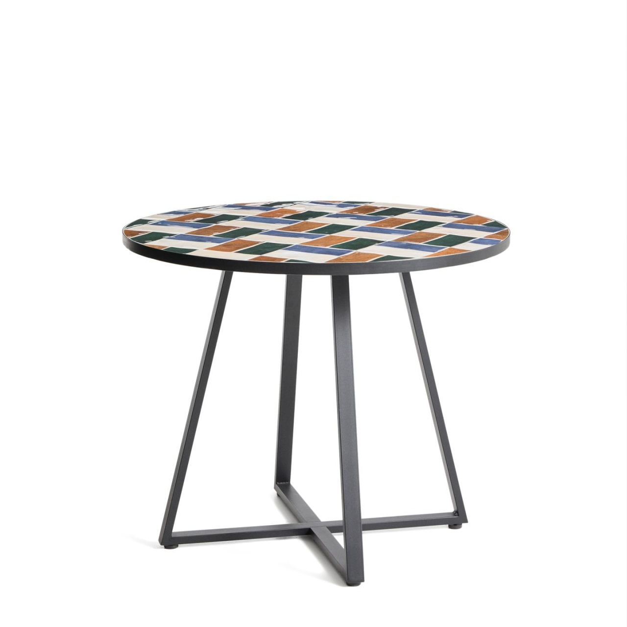 Outdoor Furniture Masa dining exterior multicolor din metal 90 cm Tella Kave Home