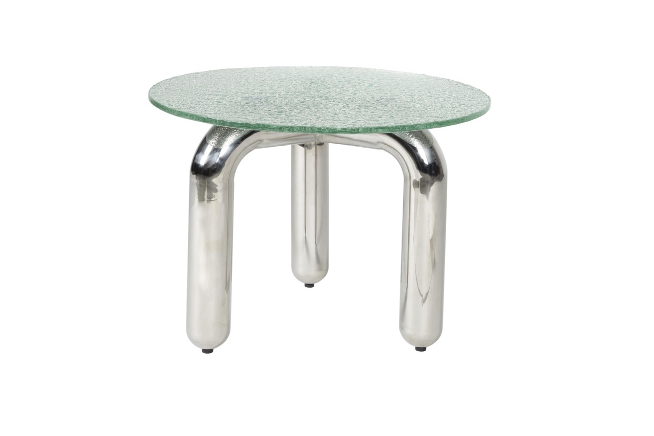 Tables Masa laterala argintie din metal 60 cm Marly Dutchbone