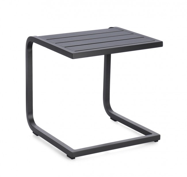 Outdoor Furniture Masa laterala exterior gri inchis din metal 40x40 cm Taylor Bizzotto
