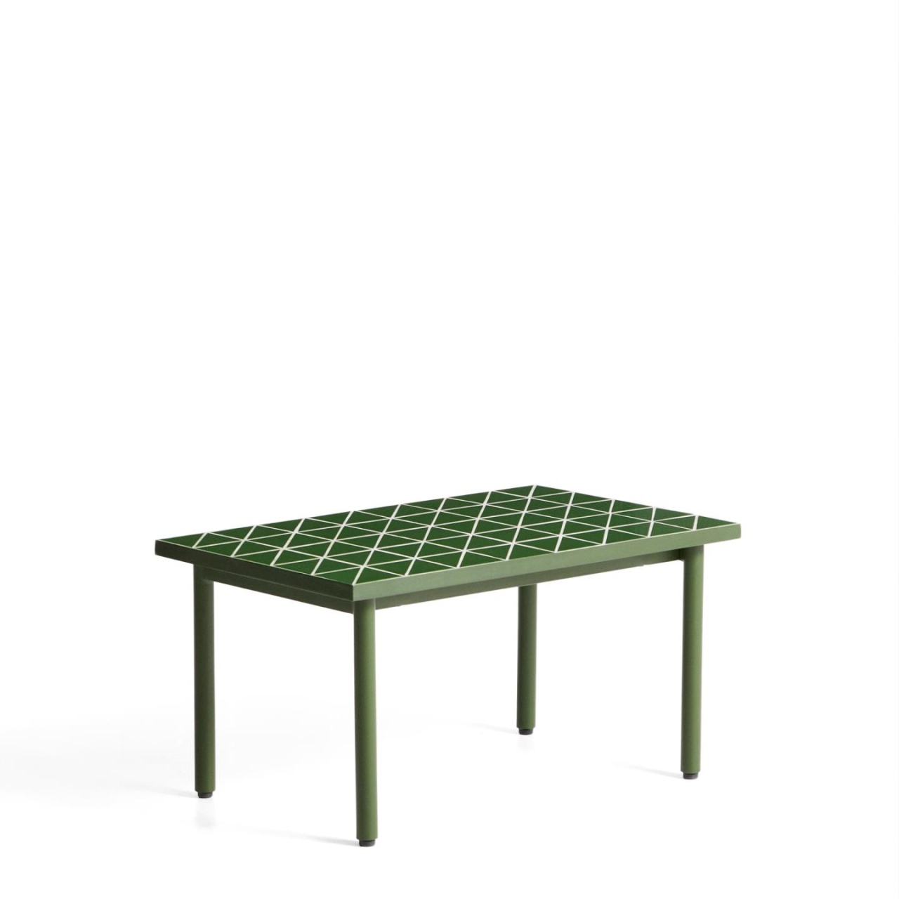 pavele mozaic Masa laterala exterior verde din metal 51x81 cm Maurina Kave Home