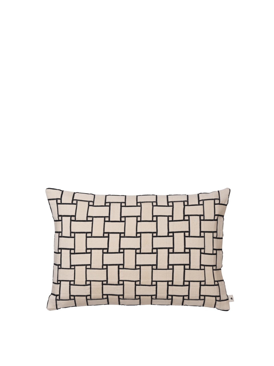 Throw Pillows Perna dreptunghiulara alb antic/neagra din bumbac 40x60 cm Lattice Ferm Living