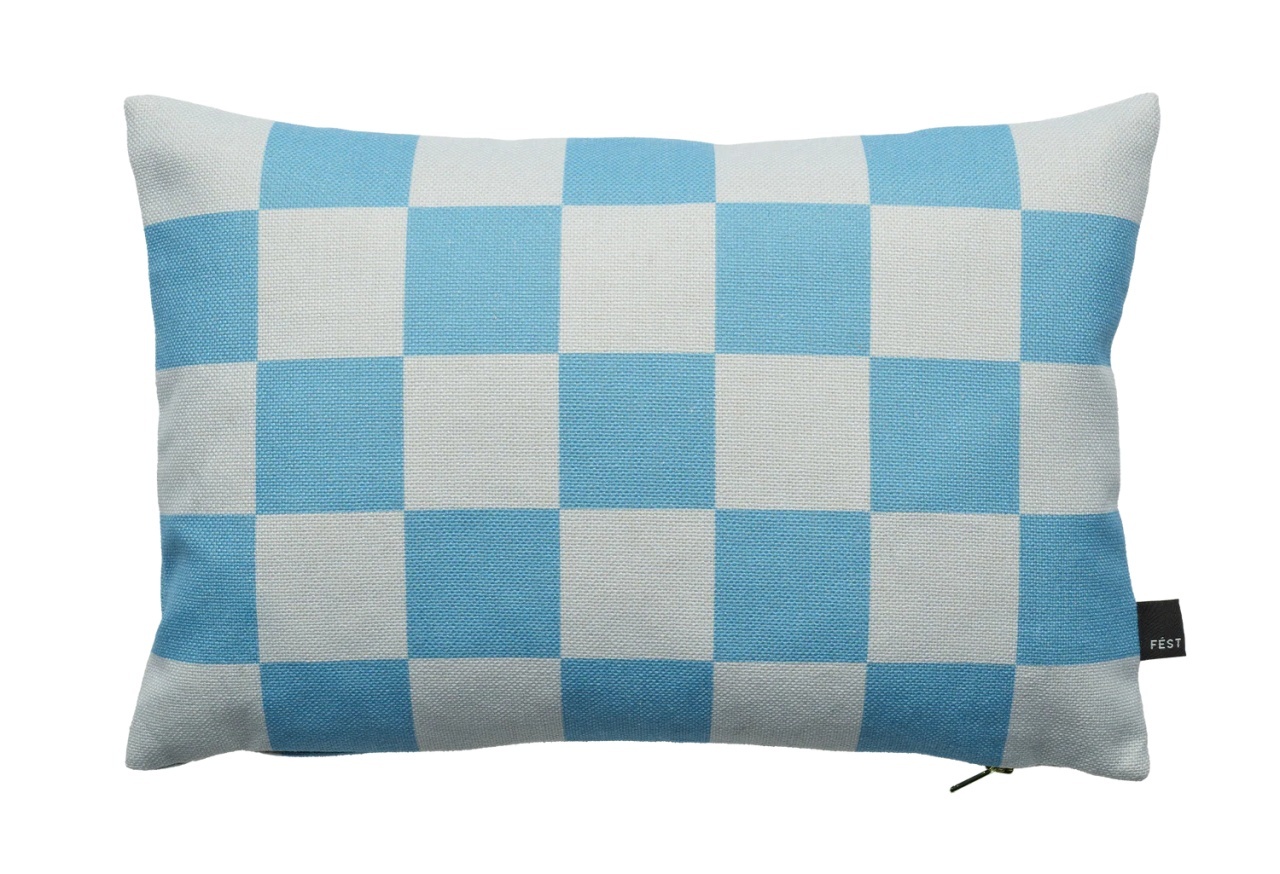 fibre Perna dreptunghiulara albastra din fibre sintetice 30x45 cm Stripes & Checks FEST