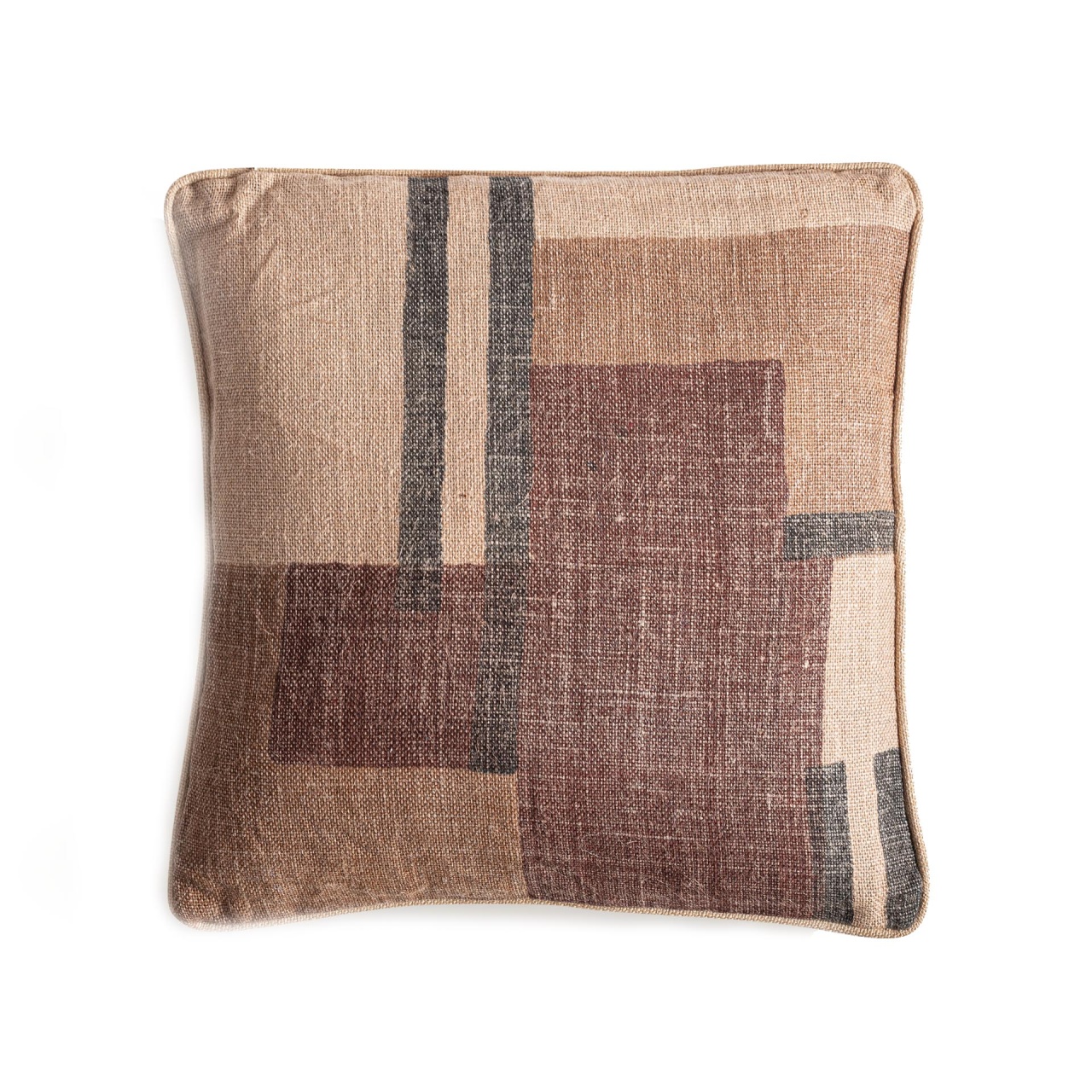 fibre Perna patrata maro/bej din fibre naturale 45x45 cm Geb Vical Home