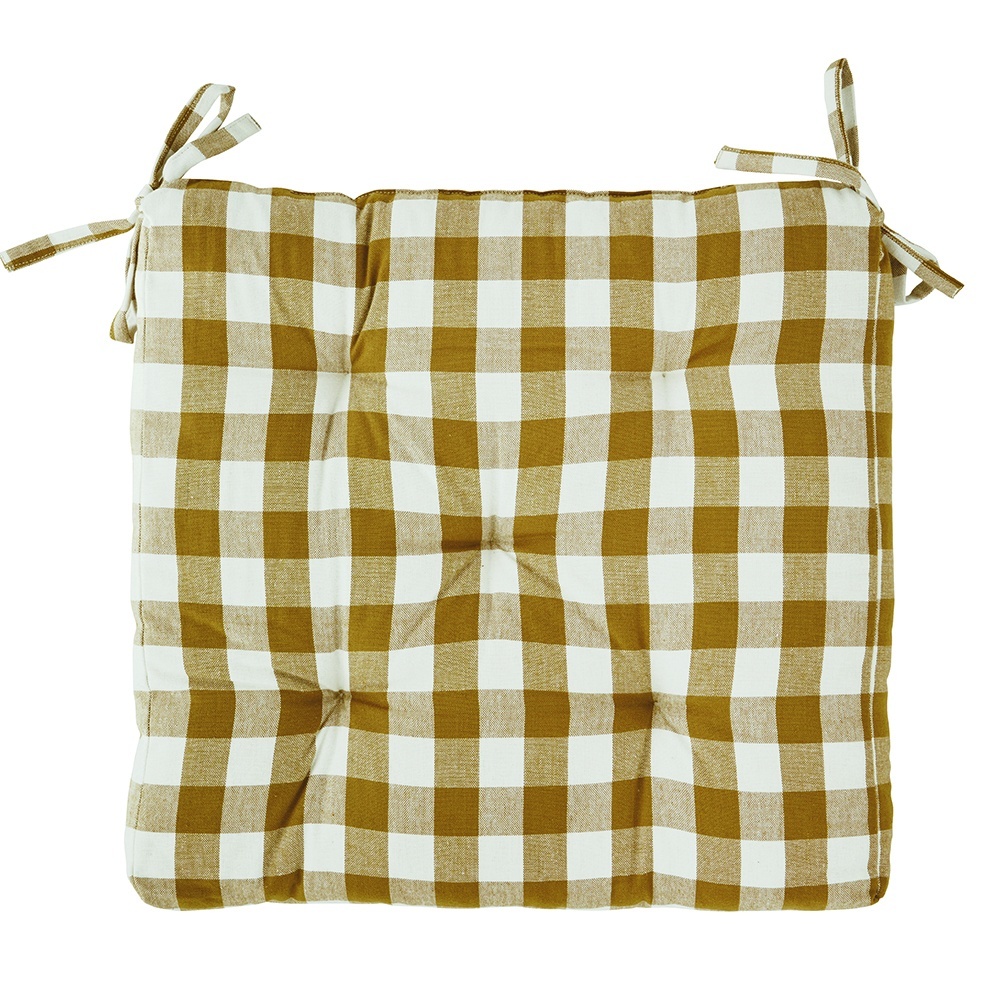 Chair & Sofa Cushions Perna sezut patrata alba/galbena din bumbac 45x45 cm Yasmine Madam Stoltz