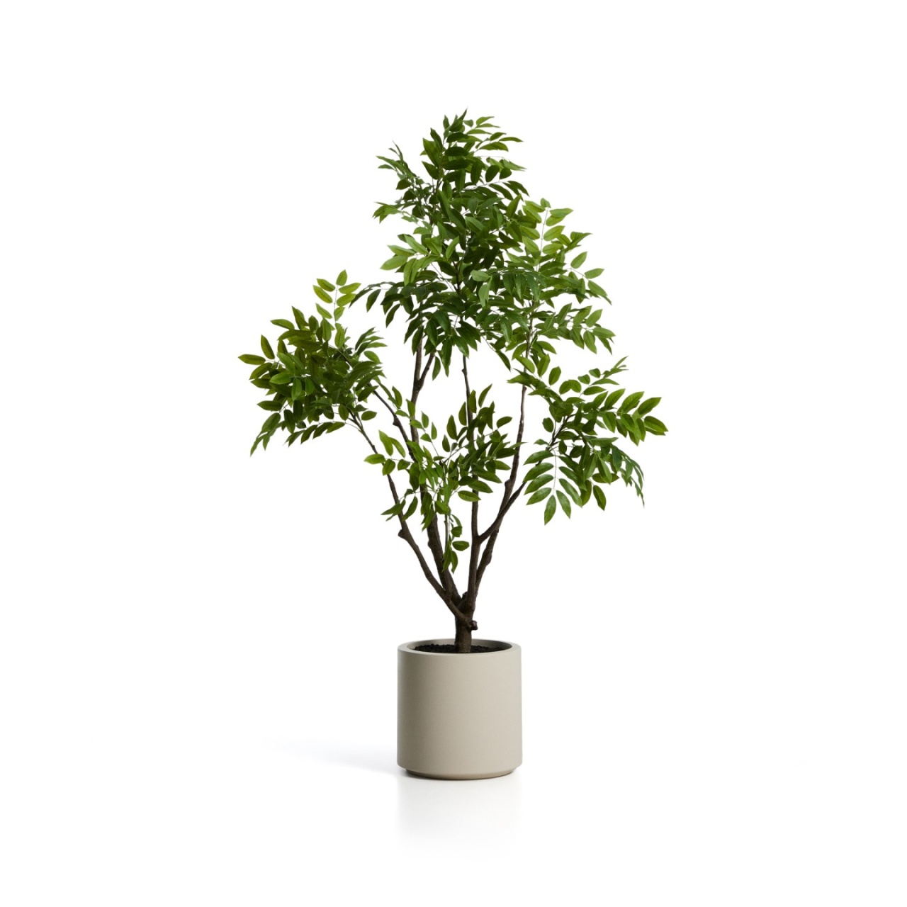 bradut artificial Planta artificiala cu ghiveci alba/verde din fibre sintetice 185 cm Rhus Kave Home